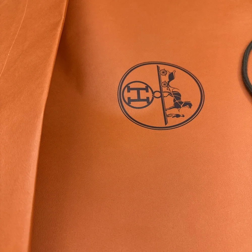 Auth Hermes Extra Large Shopping Gift Paper Tote Bag 23.5 x 19.25 x 7.5 #1649